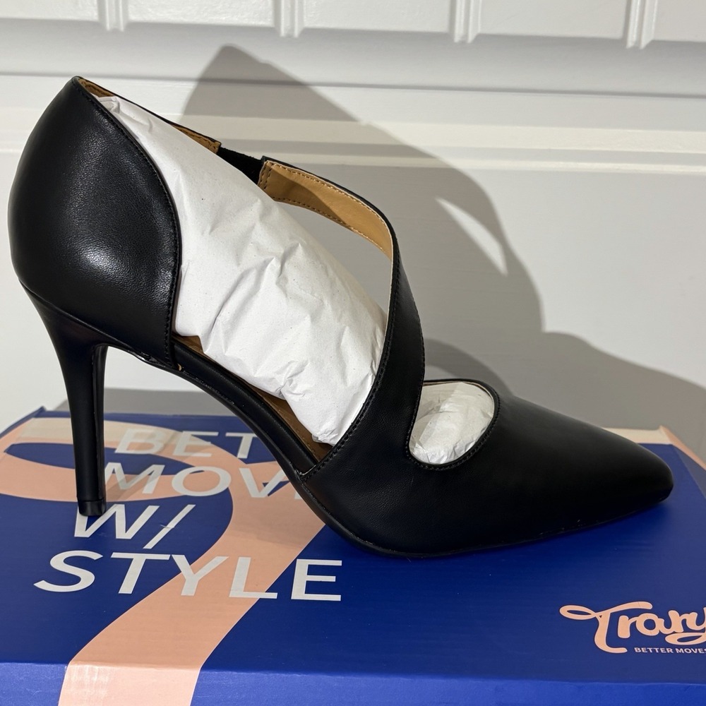 Trary Black Mary Jane Stiletto Heels Pointed Toe Pumps Size 8.5‎